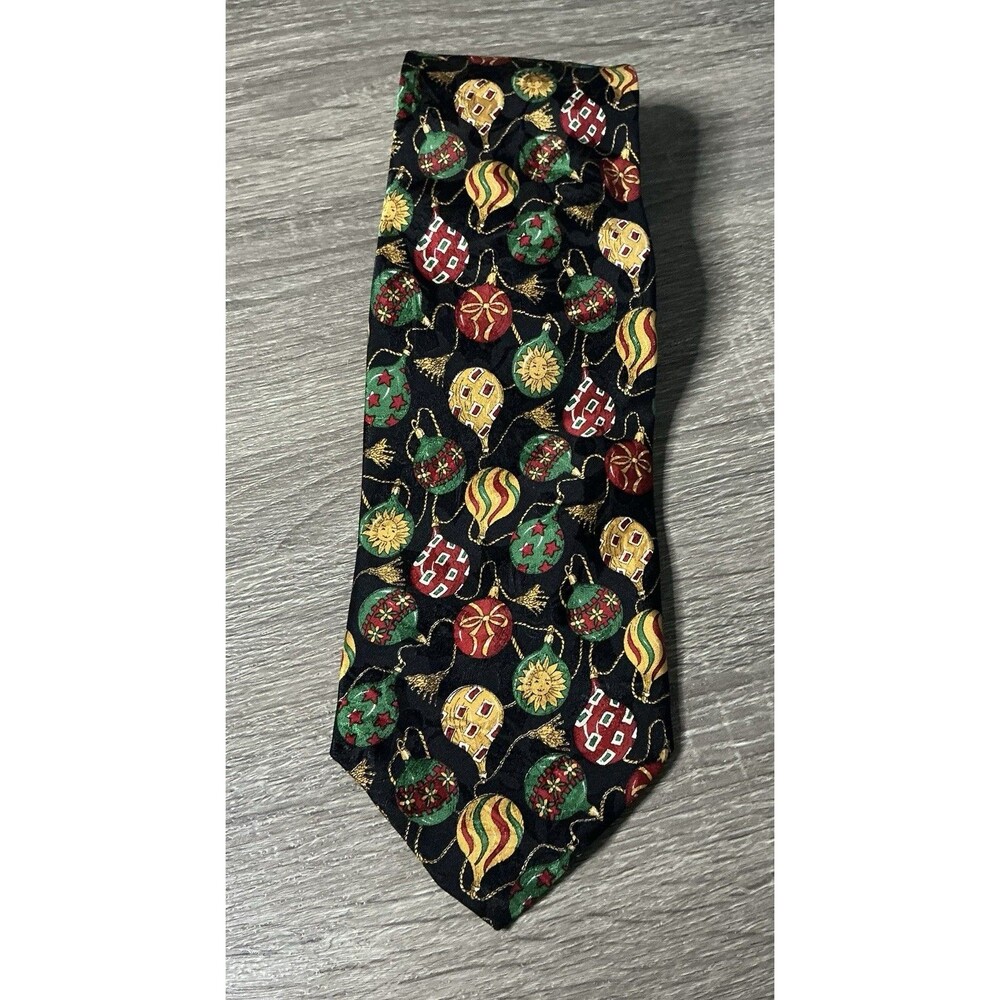 Vintage Robert Talbott Christmas Ornament Tie Holiday 60” Long 4” Wide Silk